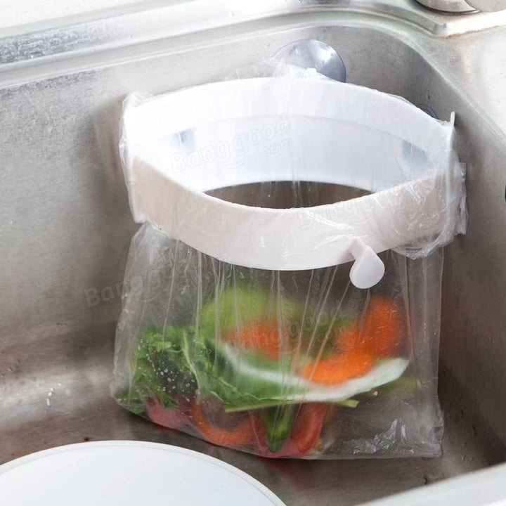 Plastic Sink Barbage Rubbish Bag Holder Kitchen Waste Junk Bag Holder Rack Image 3