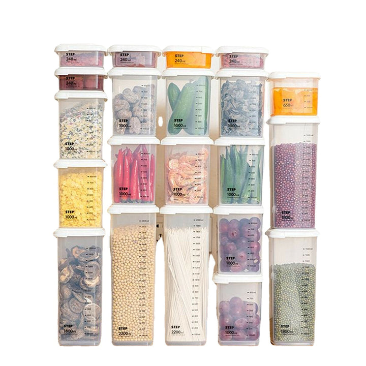 Plastic Storage Fresh Keeping Box Refrigerator Food Rice Beans Drain Image 1
