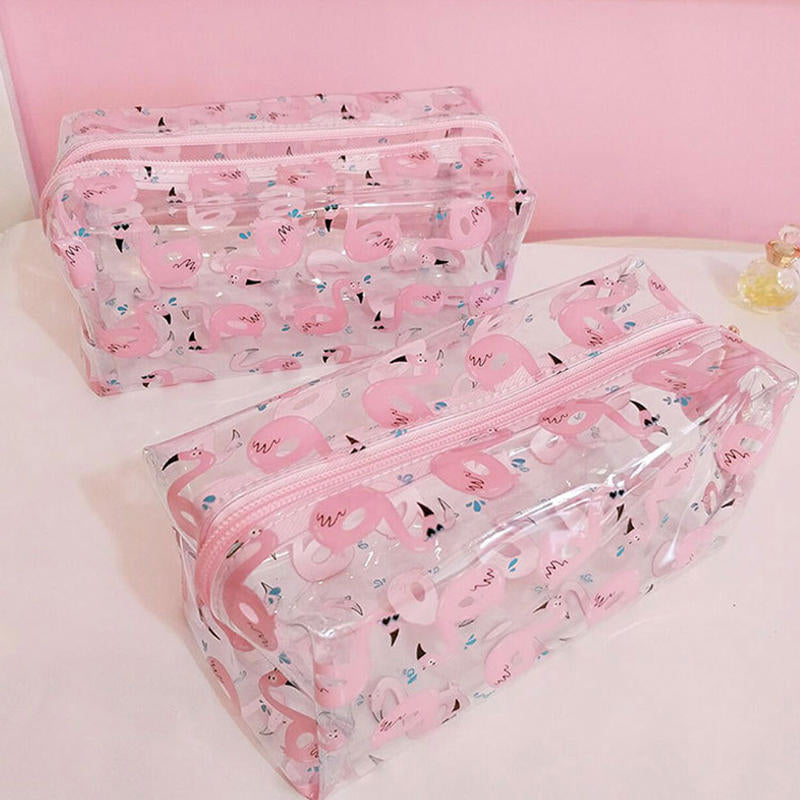 PVC Transparent Flamingo Cosmetic Bag Travel Storage Wash Bag Storage Bag Image 7