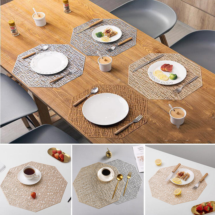PVC Pads Table Bowl Mats Home  Heat Resistant Placemat for Image 9