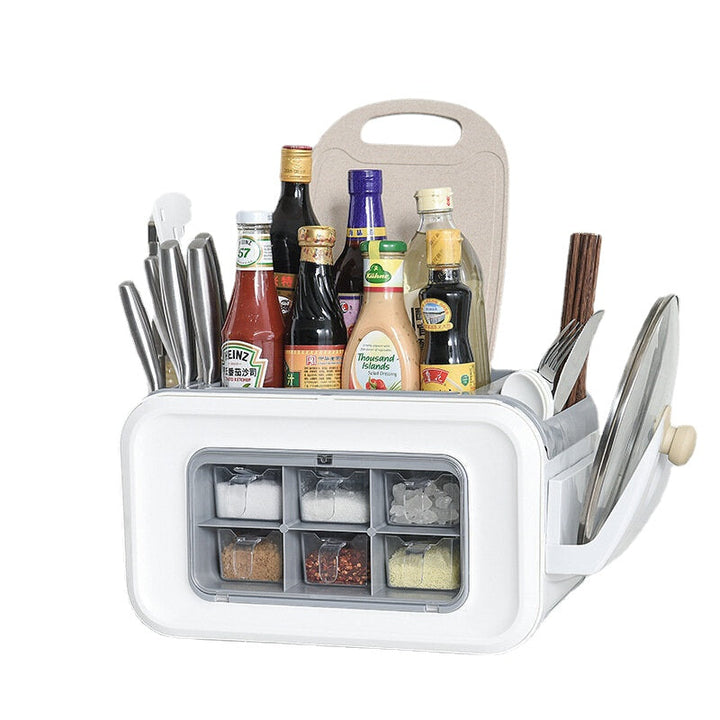Seasoning Box Set Spice Jars Condiment Storage Case Lid Rack Kitchen Tool Kits Image 4