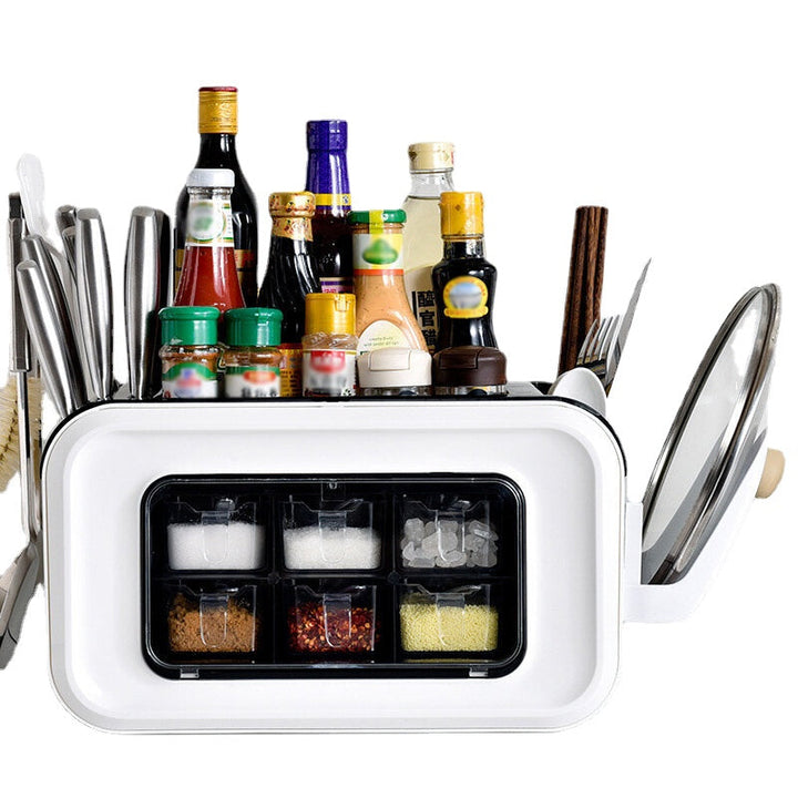 Seasoning Box Set Spice Jars Condiment Storage Case Lid Rack Kitchen Tool Kits Image 6