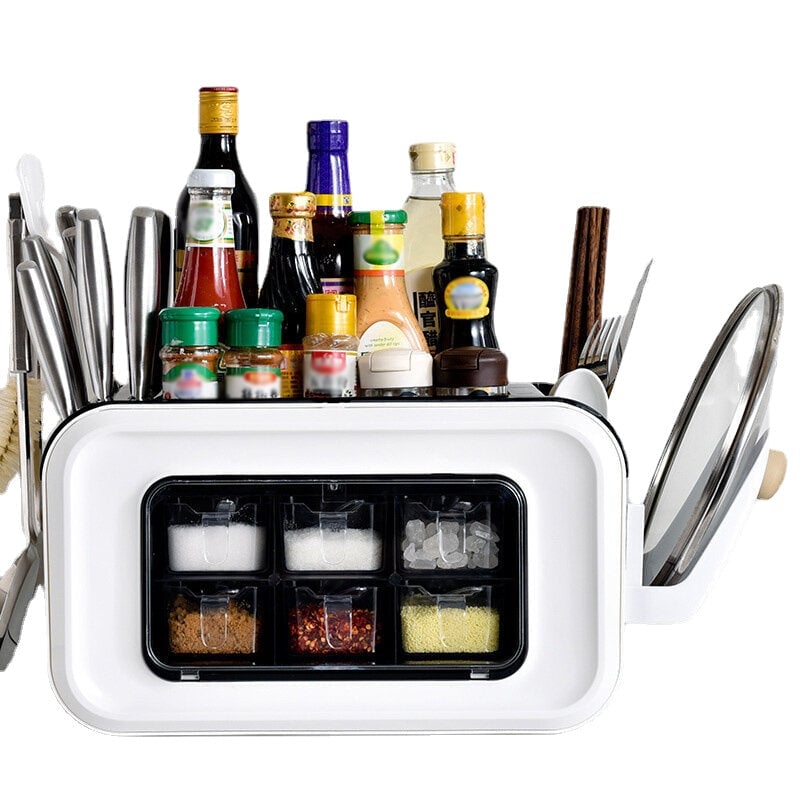 Seasoning Box Set Spice Jars Condiment Storage Case Lid Rack Kitchen Tool Kits Image 1