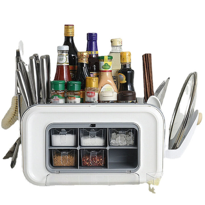 Seasoning Box Set Spice Jars Condiment Storage Case Lid Rack Kitchen Tool Kits Image 7