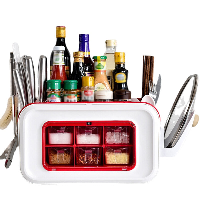 Seasoning Box Set Spice Jars Condiment Storage Case Lid Rack Kitchen Tool Kits Image 8
