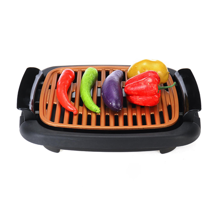 Smokeless Electric Roast BBQ Grill Indoor Grill Nonstick Pan and Portable Outdoor Barbecue Grill Image 1