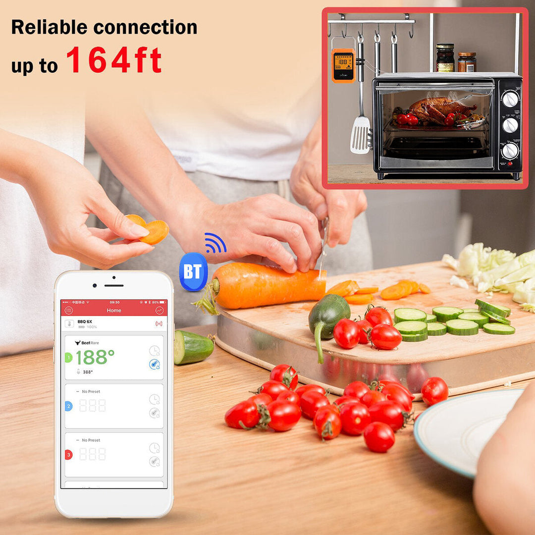 Six Channel Professional Edition bluetooth Barbecue Thermometer Digital Oven Thermome Image 3