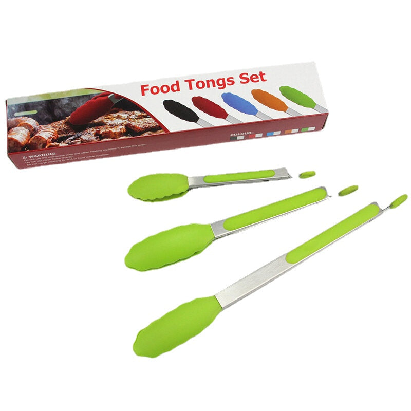 Silicone Barbecue Clip Kitchen Food Salad Grill Serving No-stick BBQ Tong Image 4