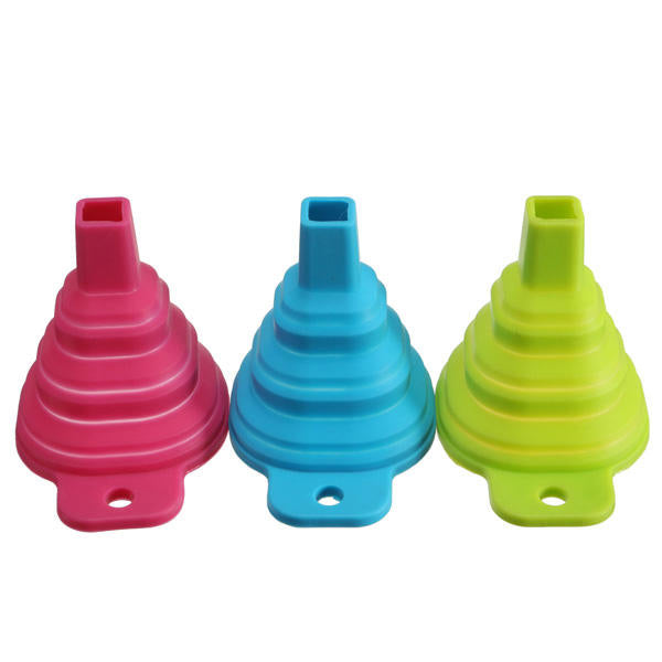 Silicone Collapsible Mini Filling Liquid Oil Water Funnel Kitchen Tools Filter Image 1