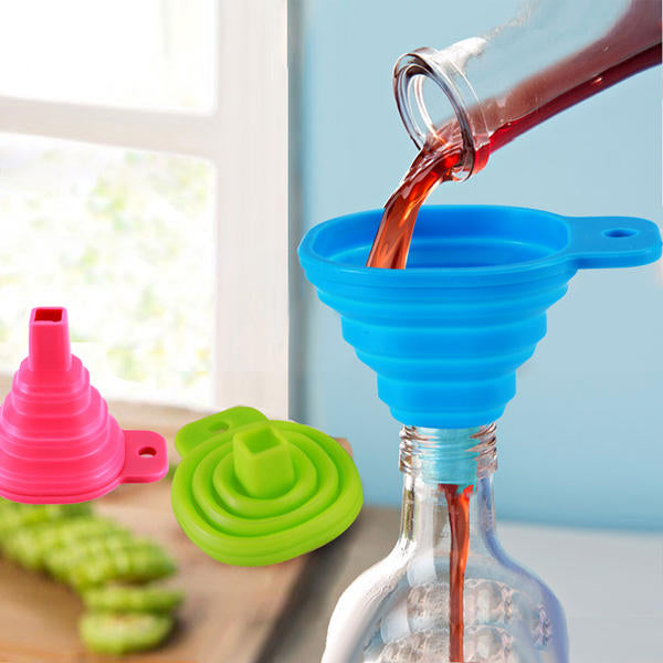 Silicone Collapsible Mini Filling Liquid Oil Water Funnel Kitchen Tools Filter Image 6