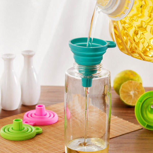 Silicone Collapsible Mini Filling Liquid Oil Water Funnel Kitchen Tools Filter Image 7
