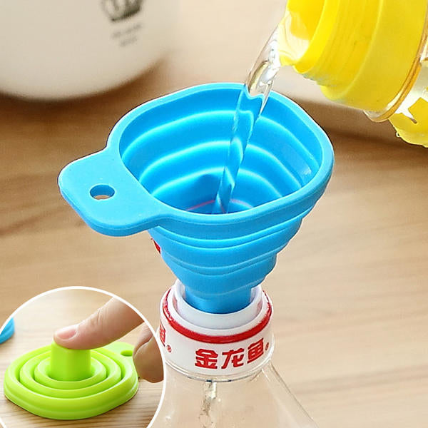 Silicone Collapsible Mini Filling Liquid Oil Water Funnel Kitchen Tools Filter Image 9