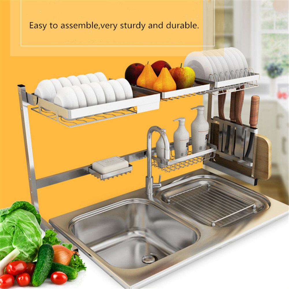 Stainless Steel Kitchen Dish Drying Rack Dish Drainer Rack Storage Shelf Rack Cup Plate Dish Rack Holders Organizer Image 2