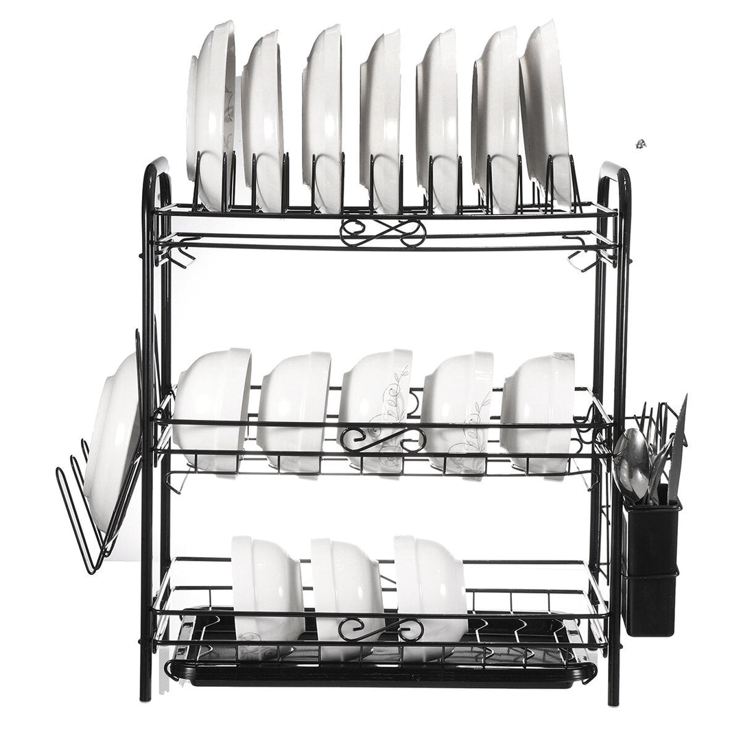 Stainless Steel Dish Rack Sink Bowl Shelf Nonslip Cutlery Holder Kitchen Drying Rack Organizer for Kitchen Tools Image 1