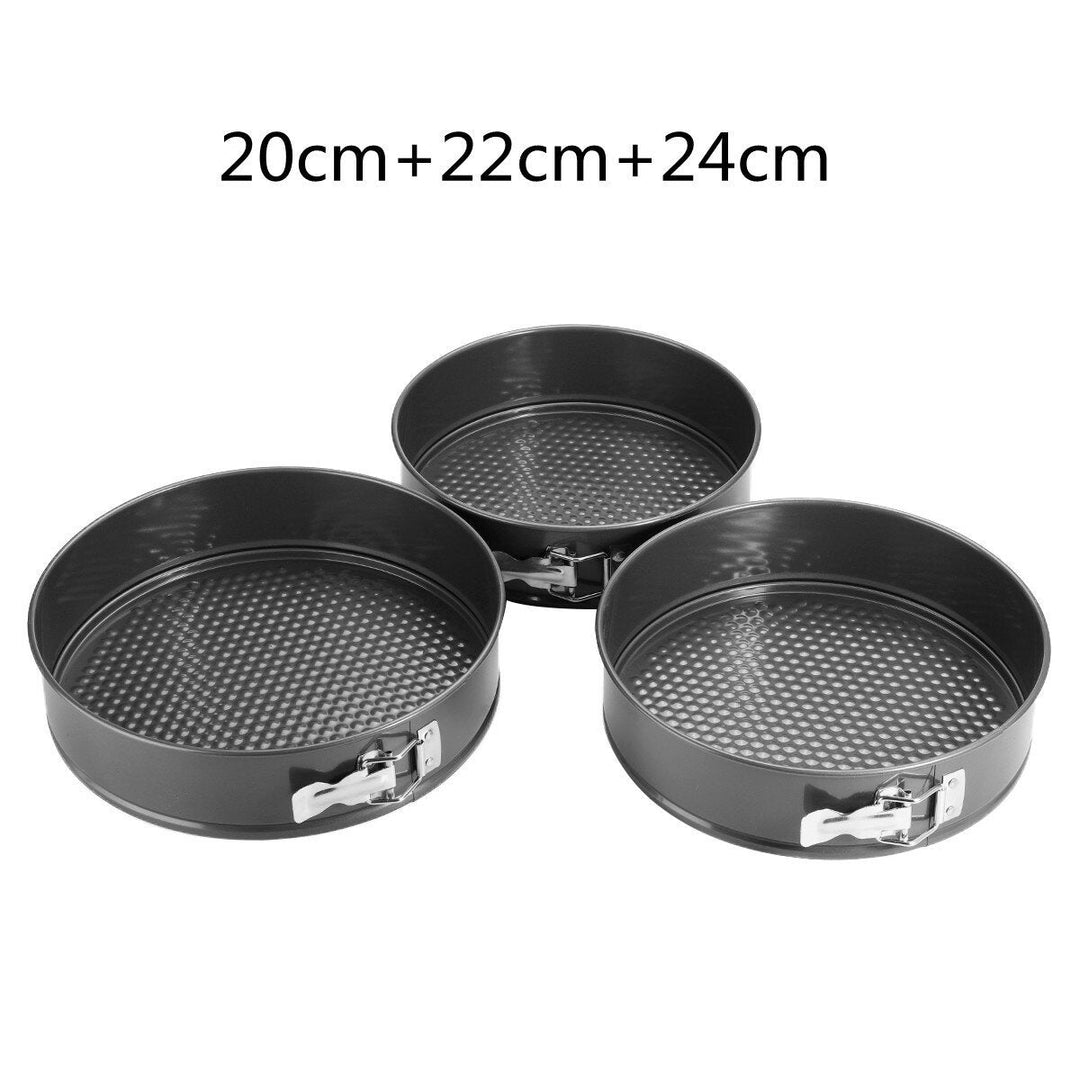 Stainless Steel Non-stick Metal Bake Mould Round Cake Pan Bakeware Molds Removable Bottom Bakeware Set Image 4