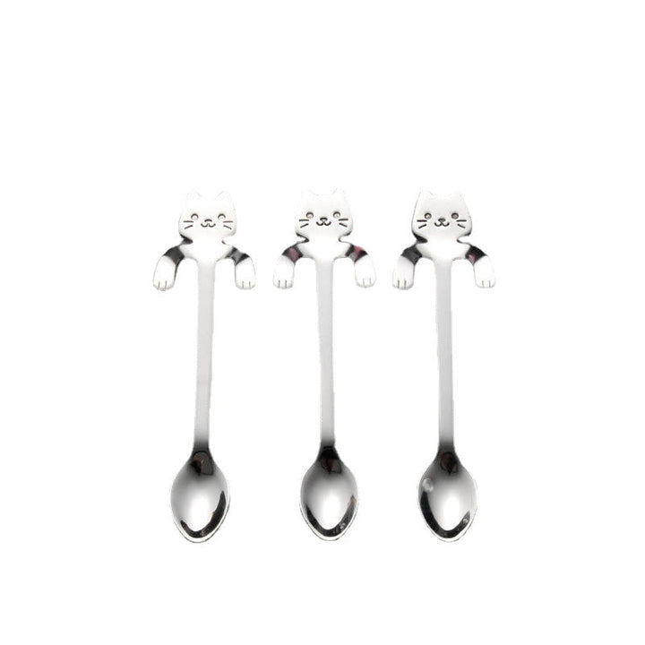 Stainless Steel Coffee Spoon Creative Kitty Hook Dirtproof Coffee Tea Spoon Scoop Image 1