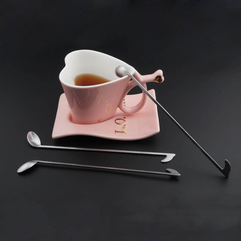Stainless Steel Long Handle Music Shape Tea Coffee Stirring Cooking Spoon Scoop Tea Spoon Image 4