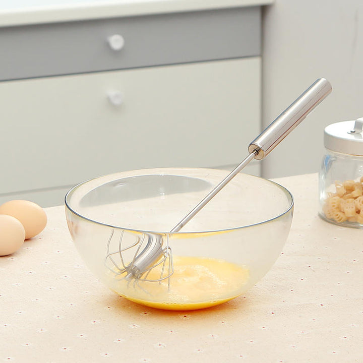 Stainless Steel Semi-automatic Whisk Egg Beater Mixer Stirrer Foamer Kitchen Tools Image 4