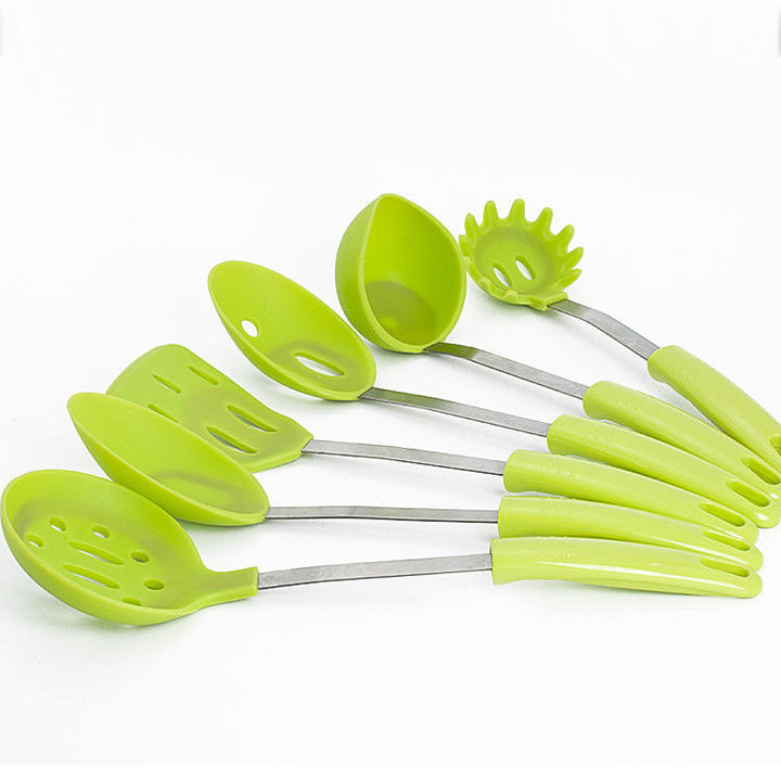 Stainless Steel Silicone Cooking Utensil Set Premium Stand Cooking Spoon Spatula Soup Ladle Image 2
