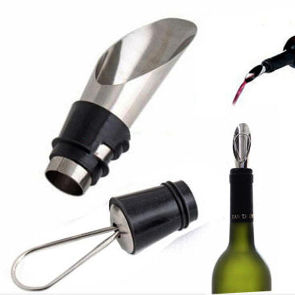 Stainless Steel Wine Pourers Wine Funnel Bottle Pourer Dumping Wine Stoppers Plug Bar Tools Image 1
