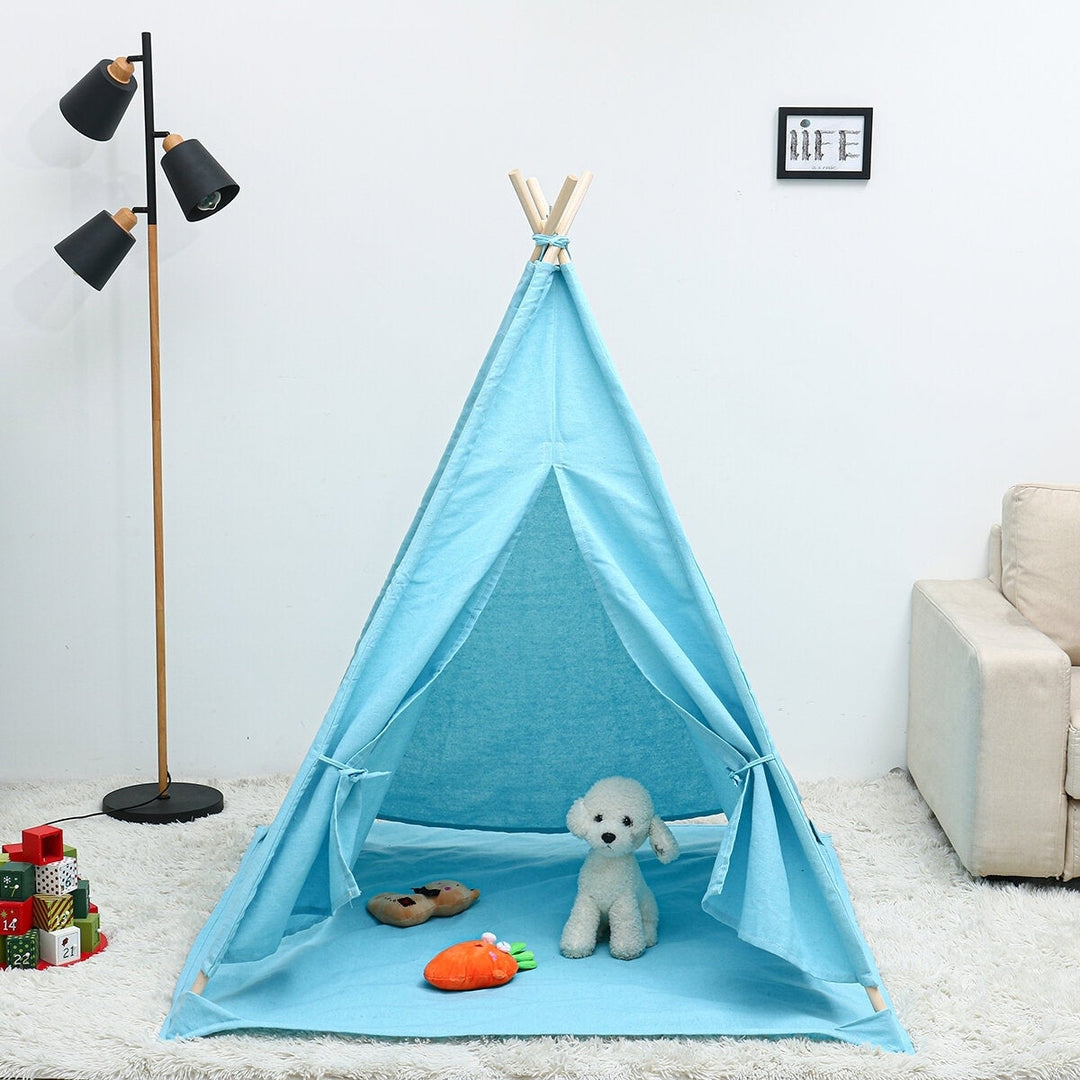 Toy Tent Kids Cotton Large Teepee Tent Canvas Play House Boy Girls Gift DTTT Image 2