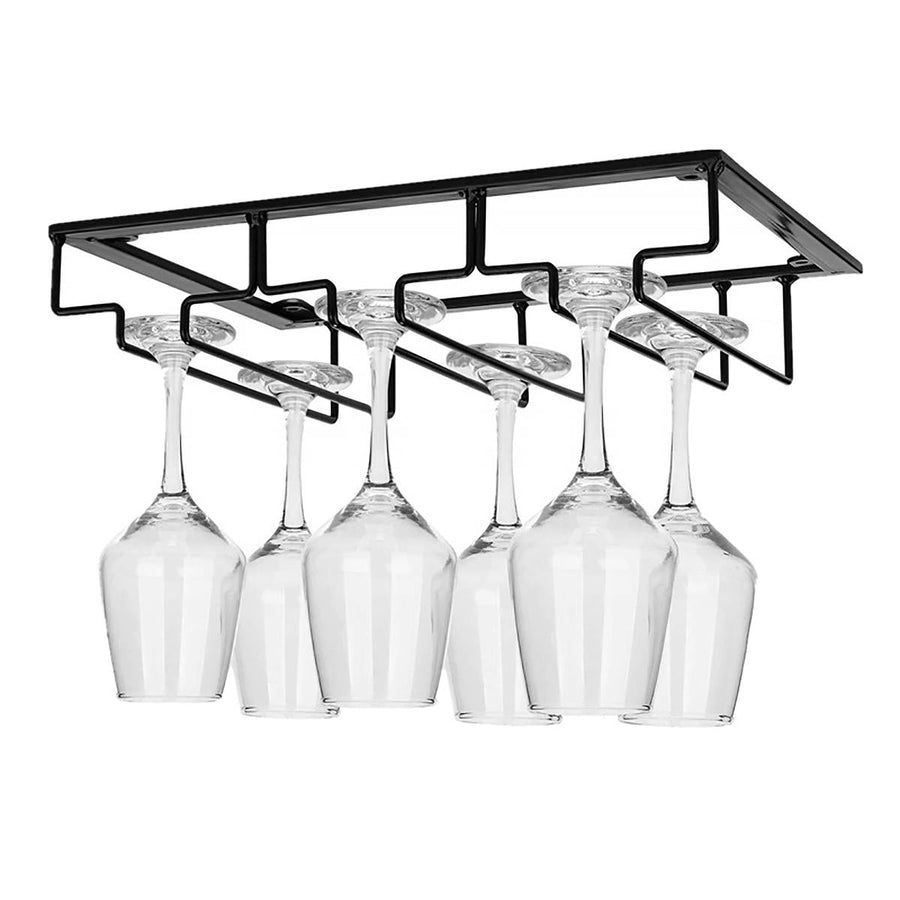 Wall Mount Glass Rack Holder Hanging Under Cabinet Hanger Iron Shelf 4 Type Image 1