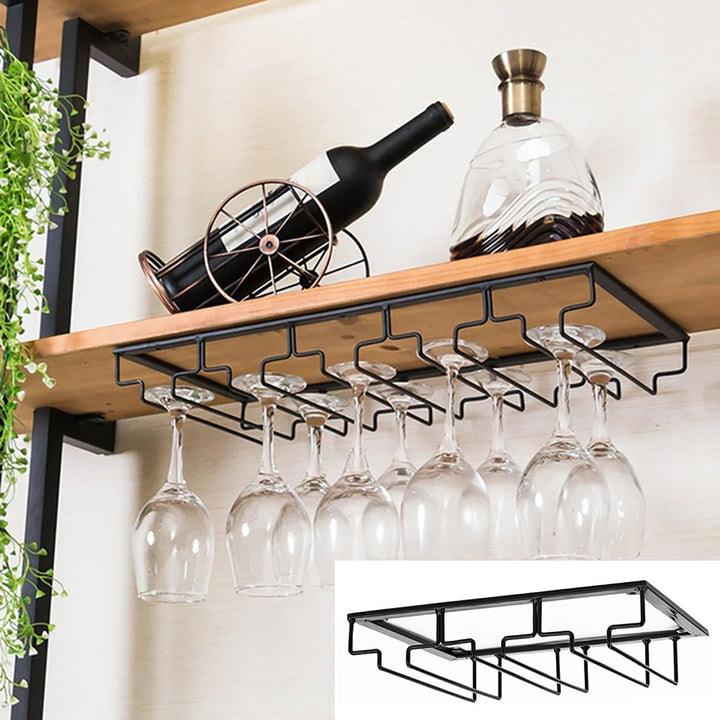 Wall Mount Glass Rack Holder Hanging Under Cabinet Hanger Iron Shelf 4 Type Image 4