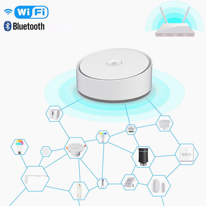 Upgrade WIFI Multi-mode Smart Gateway Clock Alarm WiFi Bluetooth Mesh Hub Work with Tuya Smart App Voice Control via Image 10