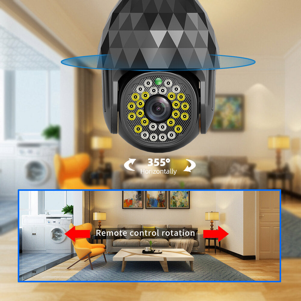 WIFI PTZ HD 1080P Surveillance E27 Camera 28 LED Diamond Bulb Ball Camera Smart Dual light Night Vision with E27 Base Image 7
