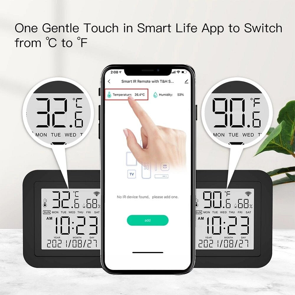 WiFi Smart Remote Controller Temperature and Humidity Sensor for Air Conditioner TV AC Works with Alexa Google Home Image 3