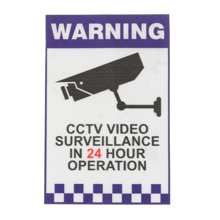 Warning CCTV Security Surveillance Camera Decal Sticker Sign 66mmx100mm Internal Image 1