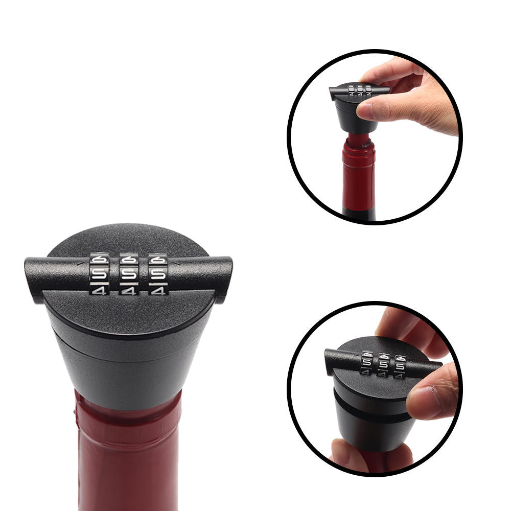 Wine Stopper with Password Combination Lock Creative Wine Bottle Stopper Lock Image 3