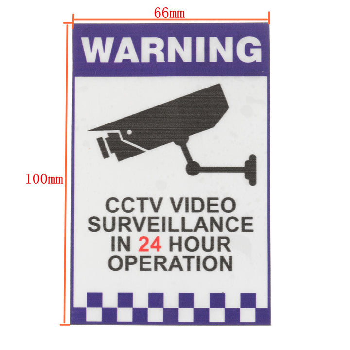 Warning CCTV Security Surveillance Camera Decal Sticker Sign 66mmx100mm Internal Image 4