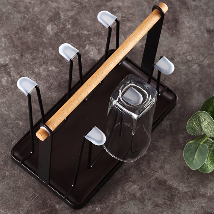 Wrought Iron Upside Down Drain Japanese Style Cup Holder Water Cup Mug Storage Rack Drain Rack Image 6