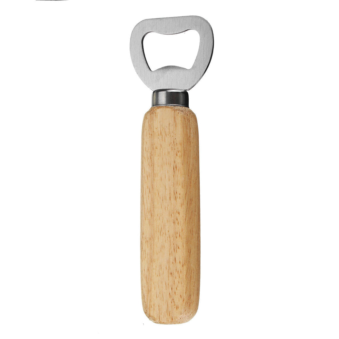 Wooden Handle Bottle Opener Soft Handle Smooth Opening Tool Image 1