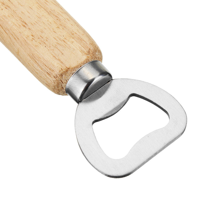 Wooden Handle Bottle Opener Soft Handle Smooth Opening Tool Image 3