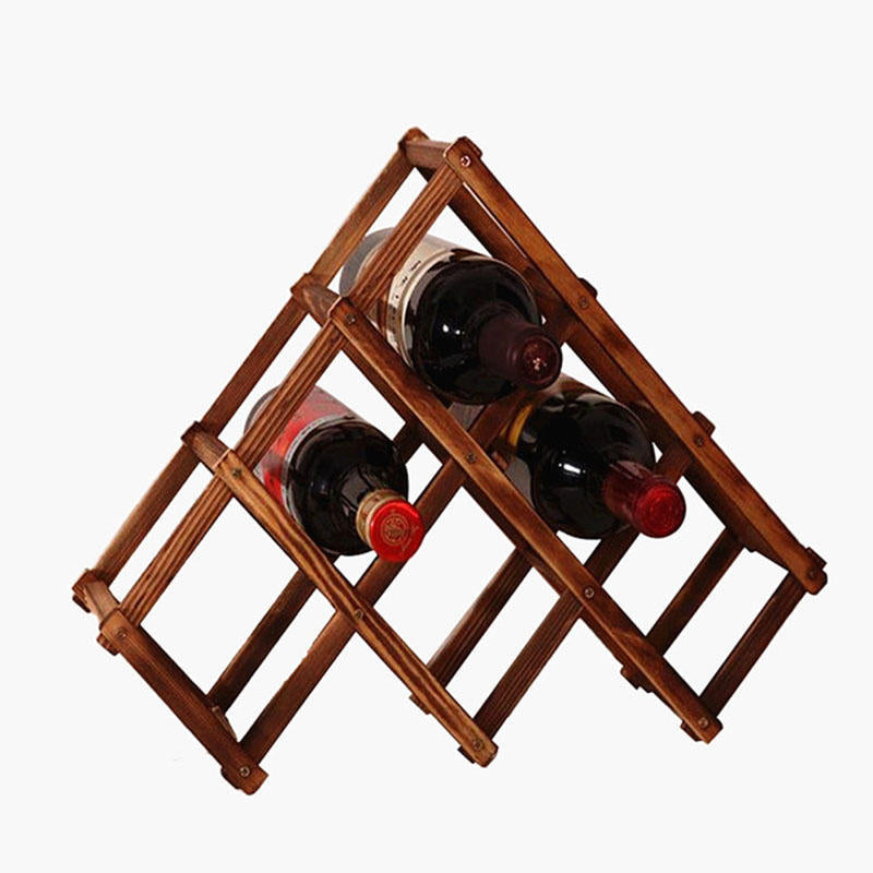 Wooden Red Wine Holder Rack 6 Bottle Wine Rack Mount Kitchen Glass Drinks Holder Storage Organizer Image 2