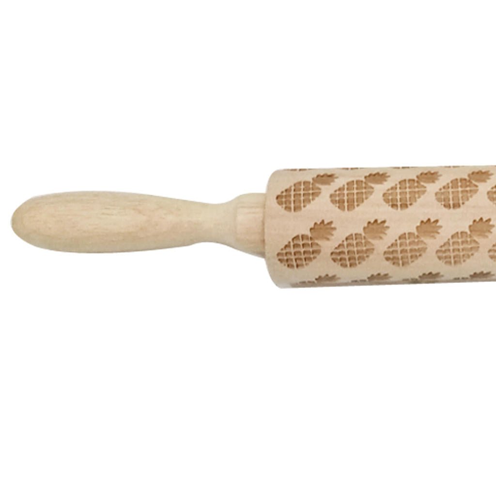 Wooden Christmas Embossed Rolling Pin Dough Stick Baking Pastry Tool  Year Christmas Decoration Image 3