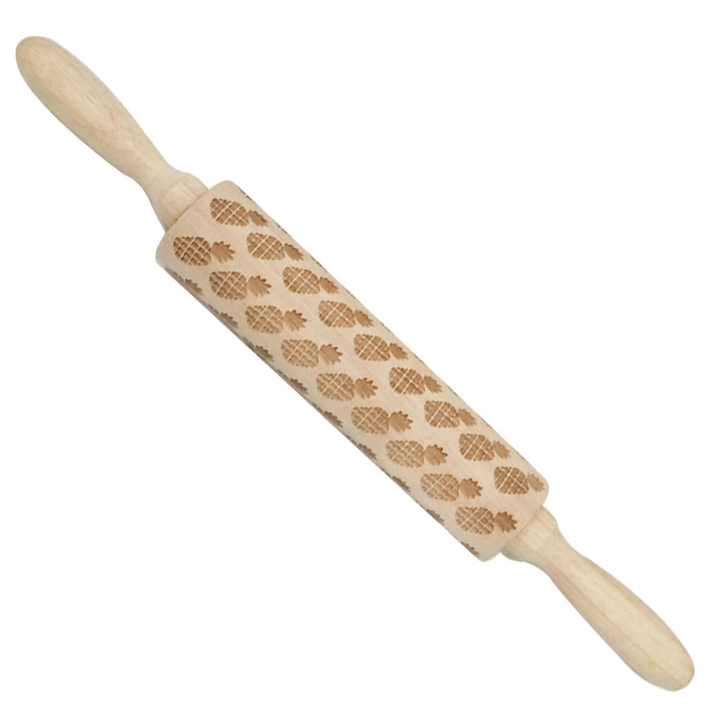 Wooden Christmas Embossed Rolling Pin Dough Stick Baking Pastry Tool  Year Christmas Decoration Image 6
