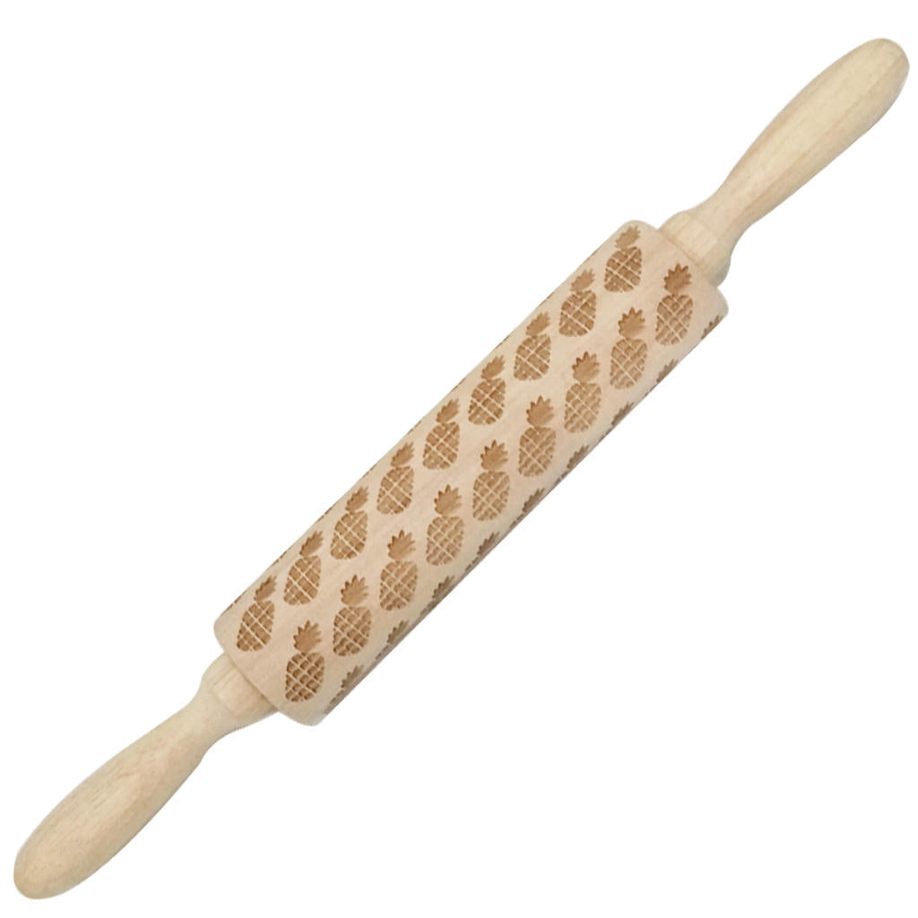 Wooden Christmas Embossed Rolling Pin Dough Stick Baking Pastry Tool  Year Christmas Decoration Image 7