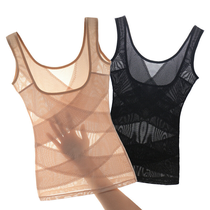 Womens Slimming Vest Mesh Waist Trainer Body Shaper Vest Fitness Sport Underwear Clothing Image 1