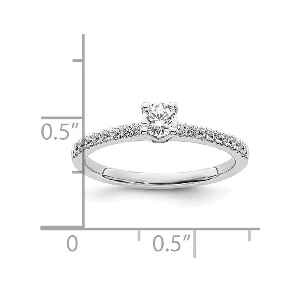 3/8 Carat (ctw Color SI1-SI2G-H-I) Lab Grown Diamond Engagement Ring in 14K White Gold Image 4