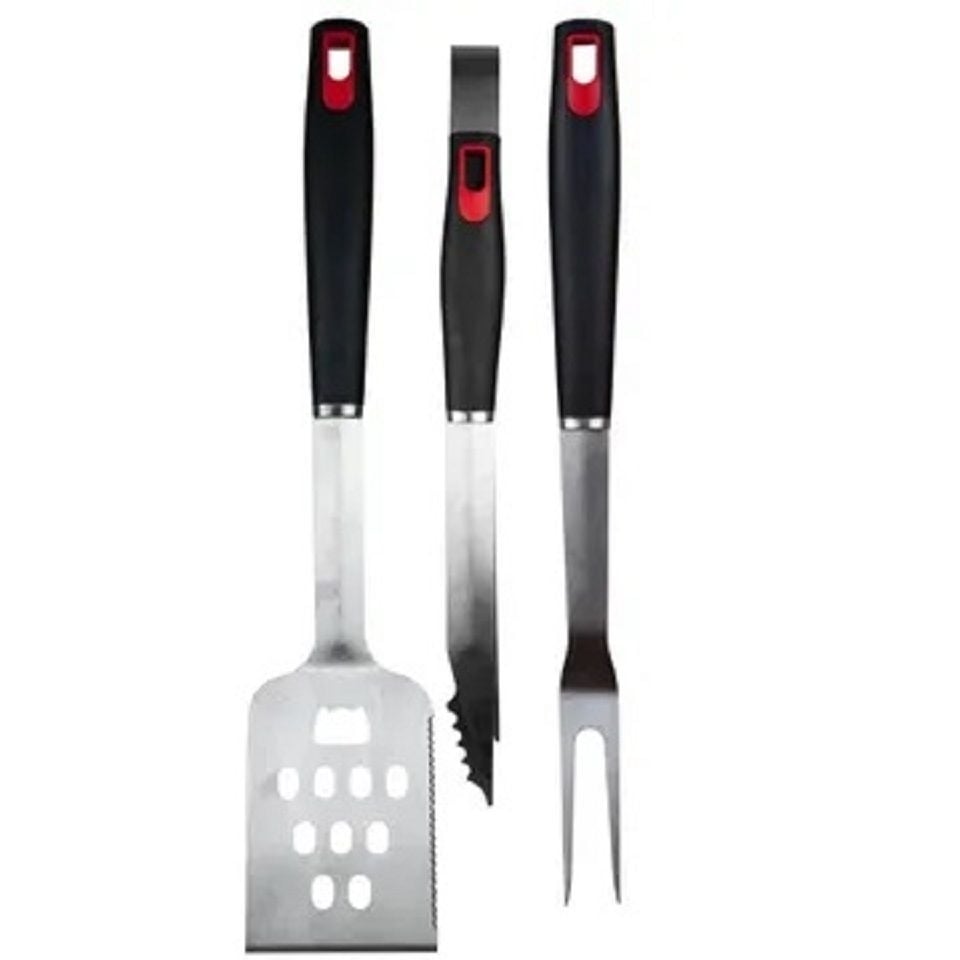 3-Piece Stainless Steel Barbecue Tool Set Image 2