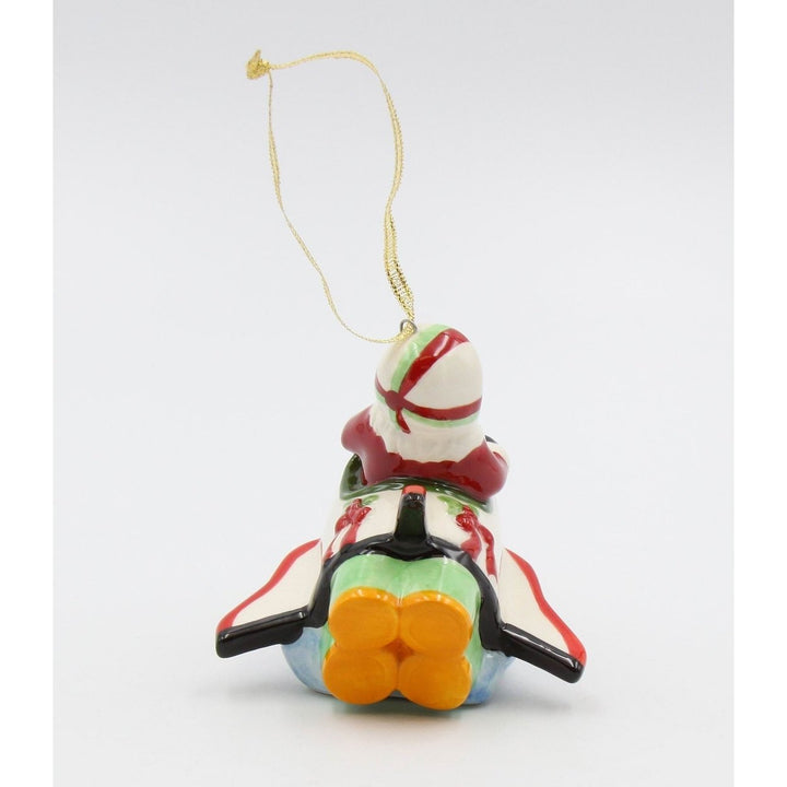 Ceramic Christmas Santa Rocket Ornament 3.75in Image 4