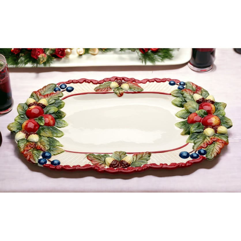 Ceramic Fruit Platter 18.5" Fruitful Holiday Collection Image 1