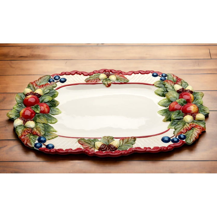 Ceramic Fruit Platter 18.5" Fruitful Holiday Collection Image 2