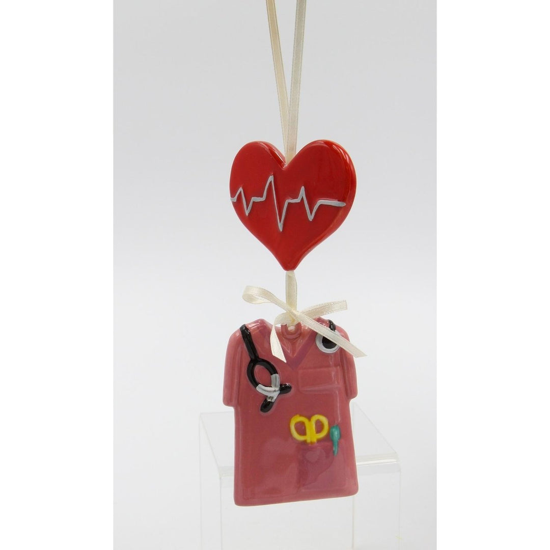 Ceramic Nurse Ornament 4 3/4"x3 1/8" Healthcare Hero Holiday Gift Image 3