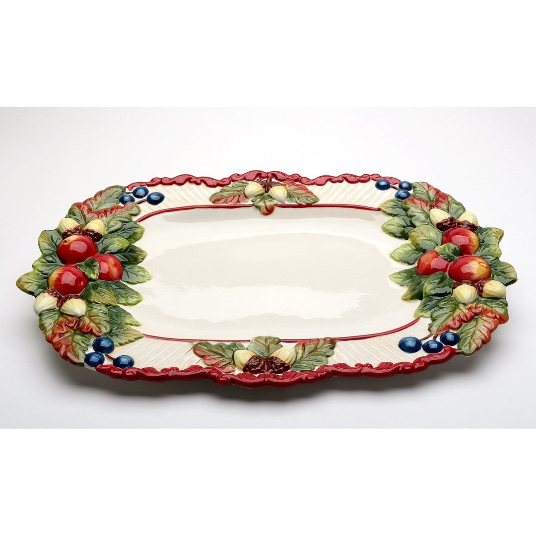 Ceramic Fruit Platter 18.5" Fruitful Holiday Collection Image 3