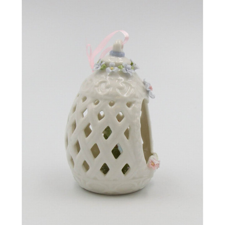 Ceramic Butterfly Flower Egg Dome Ornament 2.875" Home Kitchen Image 4