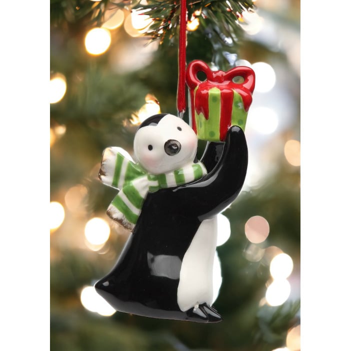 Ceramic Penguin Ornament With Gift Home D cor  Kitchen D cor Christmas D cor Image 2